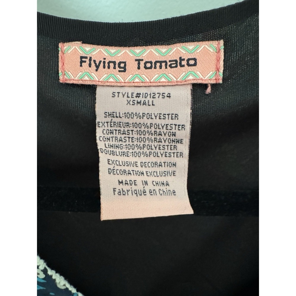Flying Tomato Womens Dress XS Boho Cottage Core Colorful Paisley Embroidered - Picture 3 of 3